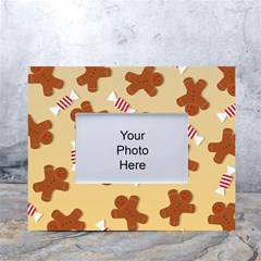 Gingerbread Christmas Time White Tabletop Photo Frame 4 x6  by Pakjumat