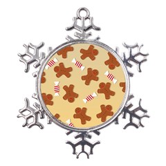 Gingerbread Christmas Time Metal Large Snowflake Ornament by Pakjumat