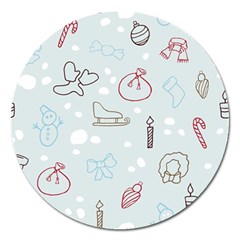 Winter Pattern Background Element Magnet 5  (round) by Pakjumat