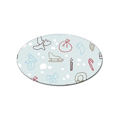 Winter Pattern Background Element Sticker Oval (100 Pack) by Pakjumat