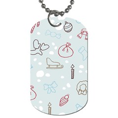 Winter Pattern Background Element Dog Tag (two Sides) by Pakjumat