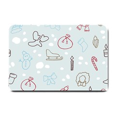 Winter Pattern Background Element Small Doormat by Pakjumat