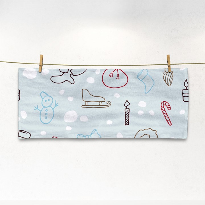 Winter Pattern Background Element Hand Towel