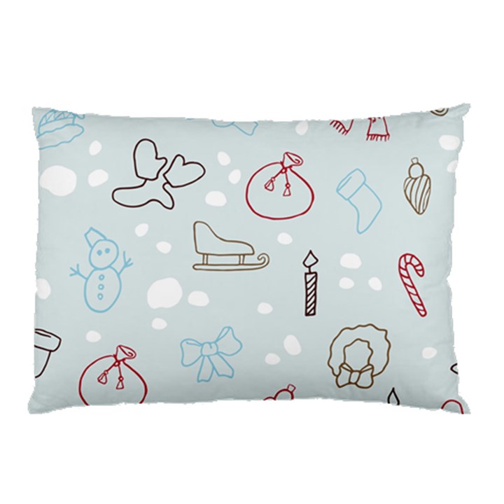 Winter Pattern Background Element Pillow Case