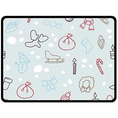 Winter Pattern Background Element Fleece Blanket (large) by Pakjumat