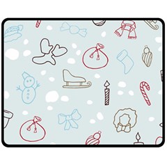 Winter Pattern Background Element Fleece Blanket (medium) by Pakjumat