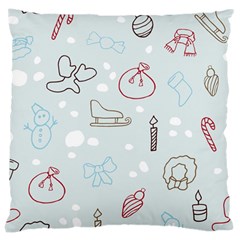 Winter Pattern Background Element Large Cushion Case (two Sides) by Pakjumat