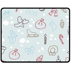 Winter Pattern Background Element Two Sides Fleece Blanket (medium) by Pakjumat