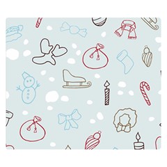 Winter Pattern Background Element Two Sides Premium Plush Fleece Blanket (small) by Pakjumat