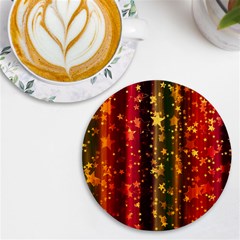 Back White Hearts Snowflakes Uv Print Round Tile Coaster by Pakjumat