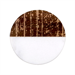 Back White Hearts Snowflakes Classic Marble Wood Coaster (round)  by Pakjumat