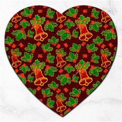 Template Christmas Pattern Jigsaw Puzzle (heart) by Pakjumat