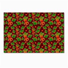 Christmas Wrapping Paper Postcard 4 x 6  (pkg Of 10) by Pakjumat