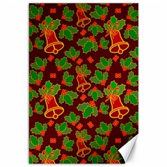 Christmas Wrapping Paper Canvas 12  X 18  by Pakjumat