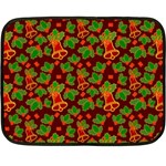 Christmas Wrapping Paper Fleece Blanket (Mini) 35 x27  Blanket