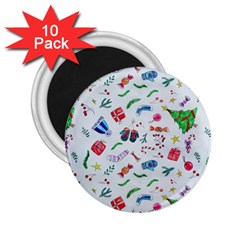 Illustration Christmas Pattern 2 25  Magnets (10 Pack)  by Pakjumat