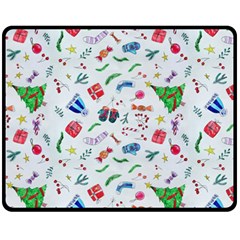 Illustration Christmas Pattern Fleece Blanket (medium) by Pakjumat