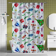 Illustration Christmas Pattern Shower Curtain 48  X 72  (small)  by Pakjumat