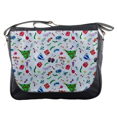 Illustration Christmas Pattern Messenger Bag by Pakjumat