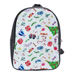 Illustration Christmas Pattern School Bag (xl) by Pakjumat