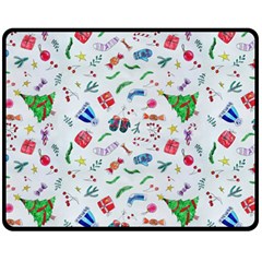 Illustration Christmas Pattern Two Sides Fleece Blanket (medium) by Pakjumat