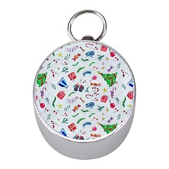 Illustration Christmas Pattern Mini Silver Compasses by Pakjumat