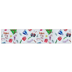 Illustration Christmas Pattern Small Premium Plush Fleece Scarf by Pakjumat