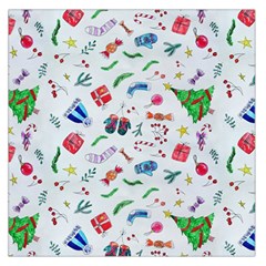 Illustration Christmas Pattern Square Satin Scarf (36  X 36 ) by Pakjumat