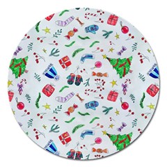 New Year Christmas Winter Magnet 5  (round) by Pakjumat