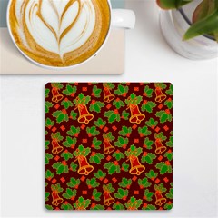 Christmas Pattern Uv Print Square Tile Coaster  by Pakjumat