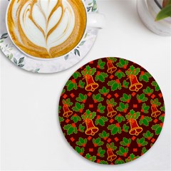 Template Christmas Pattern Uv Print Round Tile Coaster by Pakjumat