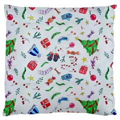 New Year Christmas Winter Large Cushion Case (two Sides) by Pakjumat