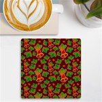 Christmas Wrapping Paper UV Print Square Tile Coaster  Front