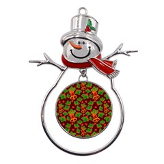 Template Christmas Pattern Metal Snowman Ornament by Pakjumat