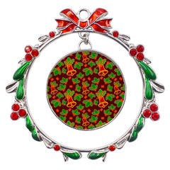 Template Christmas Pattern Metal X mas Wreath Ribbon Ornament by Pakjumat