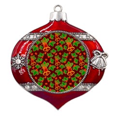 Template Christmas Pattern Metal Snowflake And Bell Red Ornament by Pakjumat