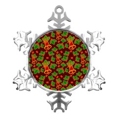 Template Christmas Pattern Metal Small Snowflake Ornament by Pakjumat