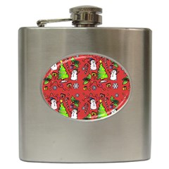 Santa Snowman Gift Holiday Hip Flask (6 Oz) by Pakjumat