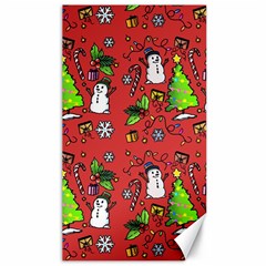 Santa Snowman Gift Holiday Canvas 40  X 72  by Pakjumat