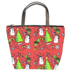 Santa Snowman Gift Holiday Bucket Bag by Pakjumat