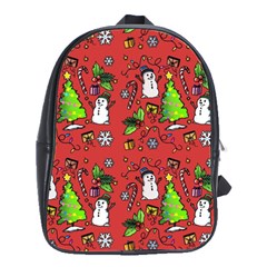 Santa Snowman Gift Holiday School Bag (large) by Pakjumat