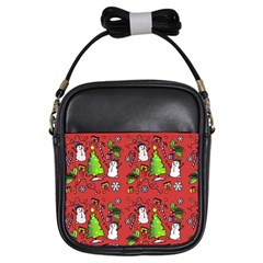 Santa Snowman Gift Holiday Girls Sling Bag by Pakjumat