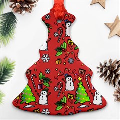 Santa Snowman Gift Holiday Ornament (christmas Tree)  by Pakjumat