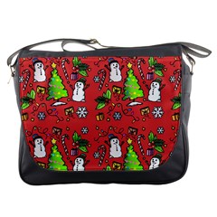 Santa Snowman Gift Holiday Messenger Bag by Pakjumat