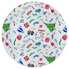 Illustration Christmas Pattern Round Trivet by Pakjumat