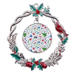 New Year Christmas Winter Metal X mas Wreath Holly Leaf Ornament by Pakjumat