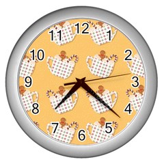 Background Stars Pattern Wallpaper Wall Clock (silver) by Pakjumat