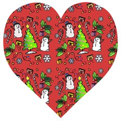 Santa Snowman Gift Holiday Wooden Puzzle Heart by Pakjumat