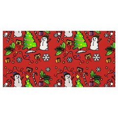 Santa Snowman Gift Holiday Banner And Sign 4  X 2  by Pakjumat