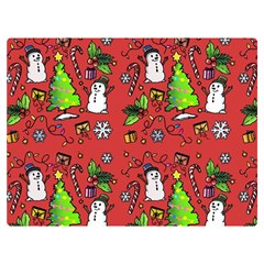 Santa Snowman Gift Holiday Two Sides Premium Plush Fleece Blanket (extra Small) by Pakjumat